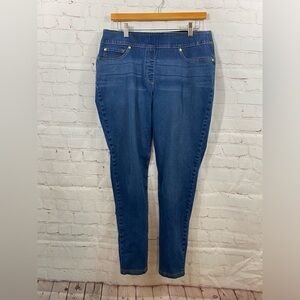 Luxe Denim Womens Plus Size Large (14-16) Collant Jegging Stretch Pull On Jeans
